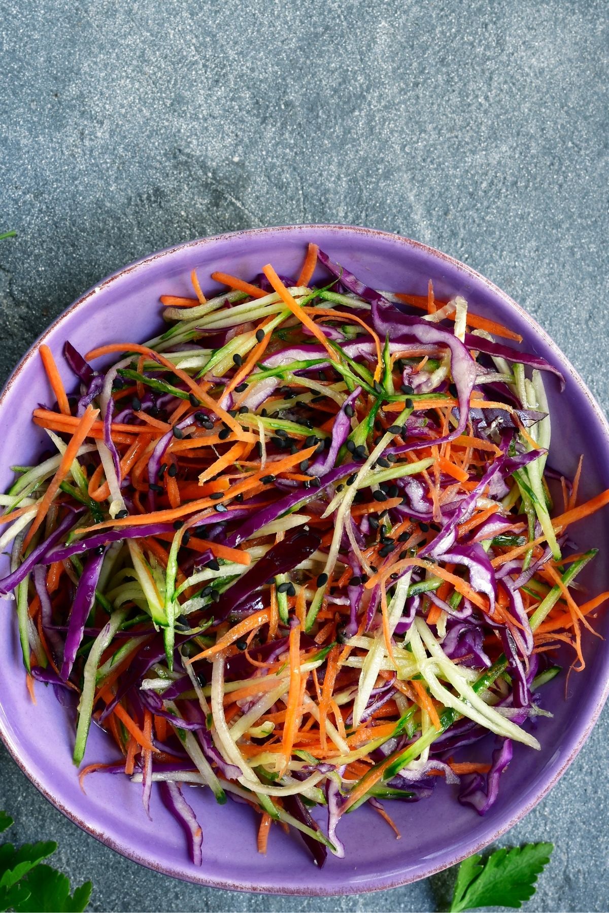 Purple cabbage slaw