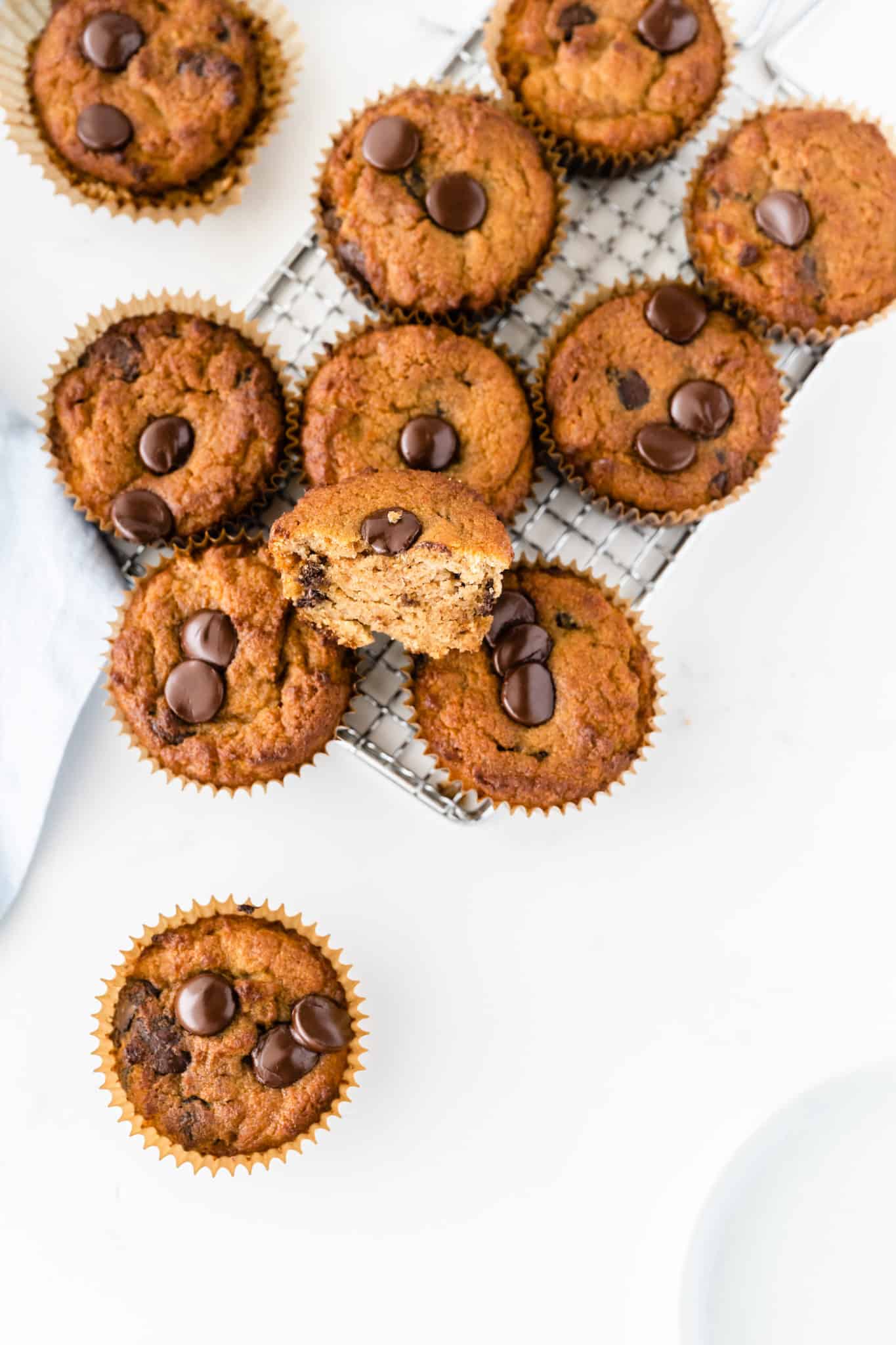 coconut flour muffins on a cooling rack.