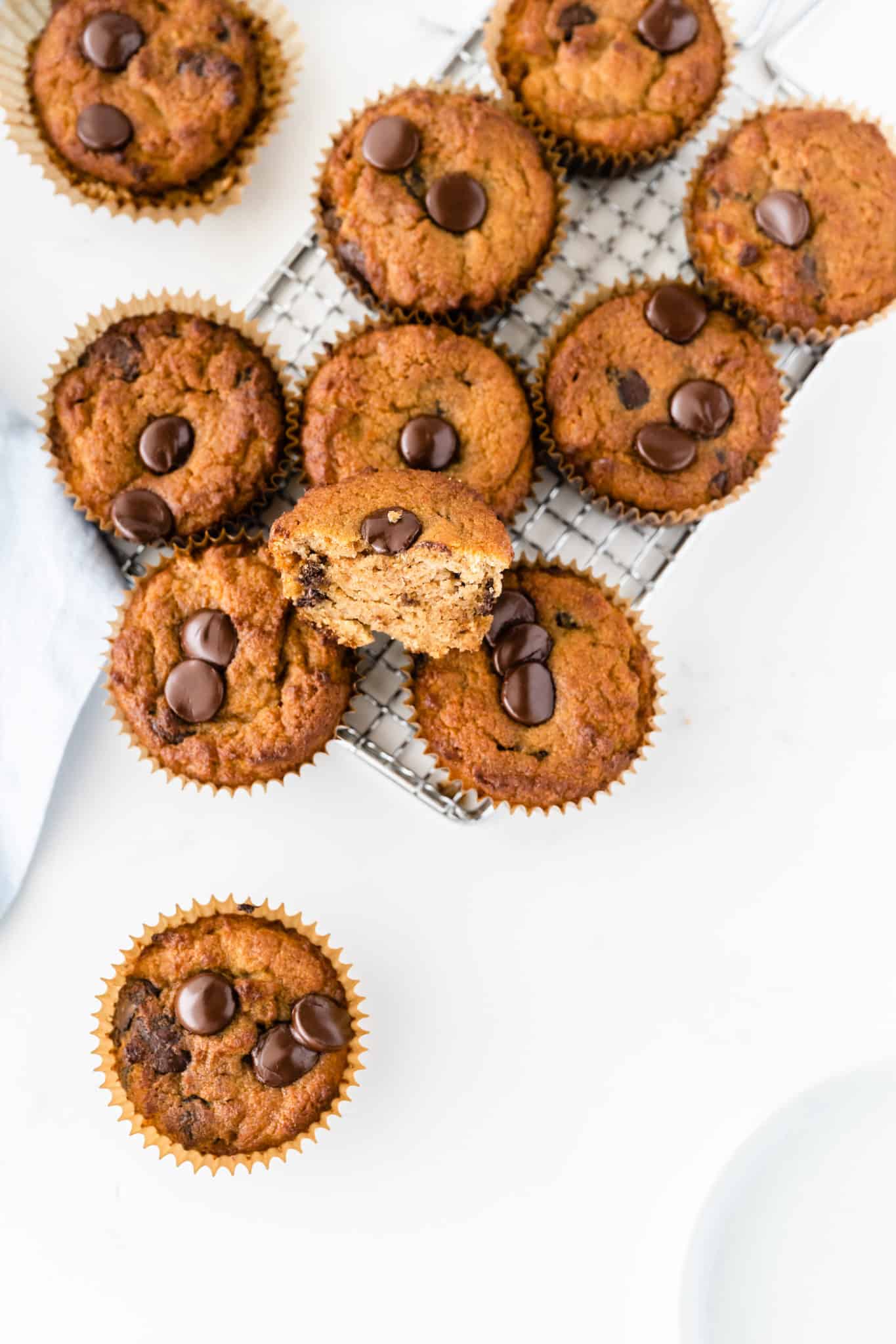 coconut flour muffins on a cooling rack