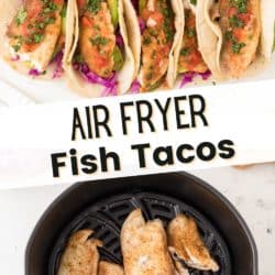 Air fryer fish tacos with salsa