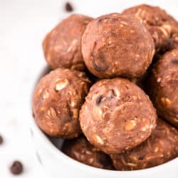 A bowl of nut butter energy balls