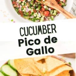 A bowl of cucumber pico de gallo