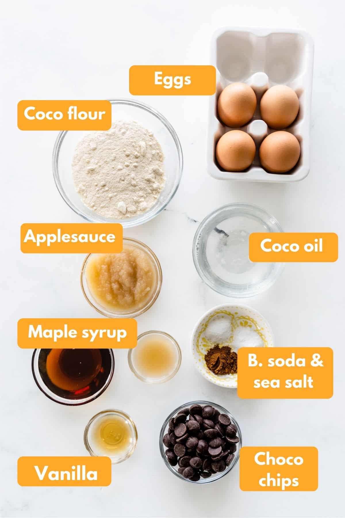 ingredients for coconut flour muffins