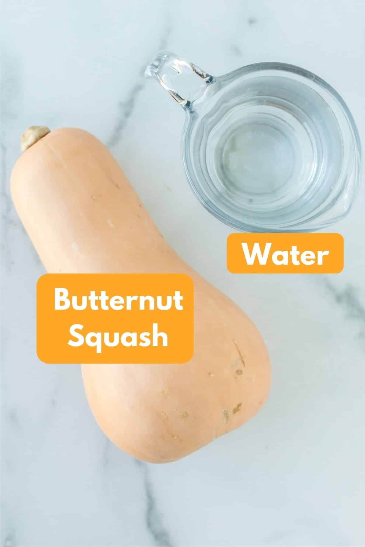 butternut squash and water to make instant pot dish