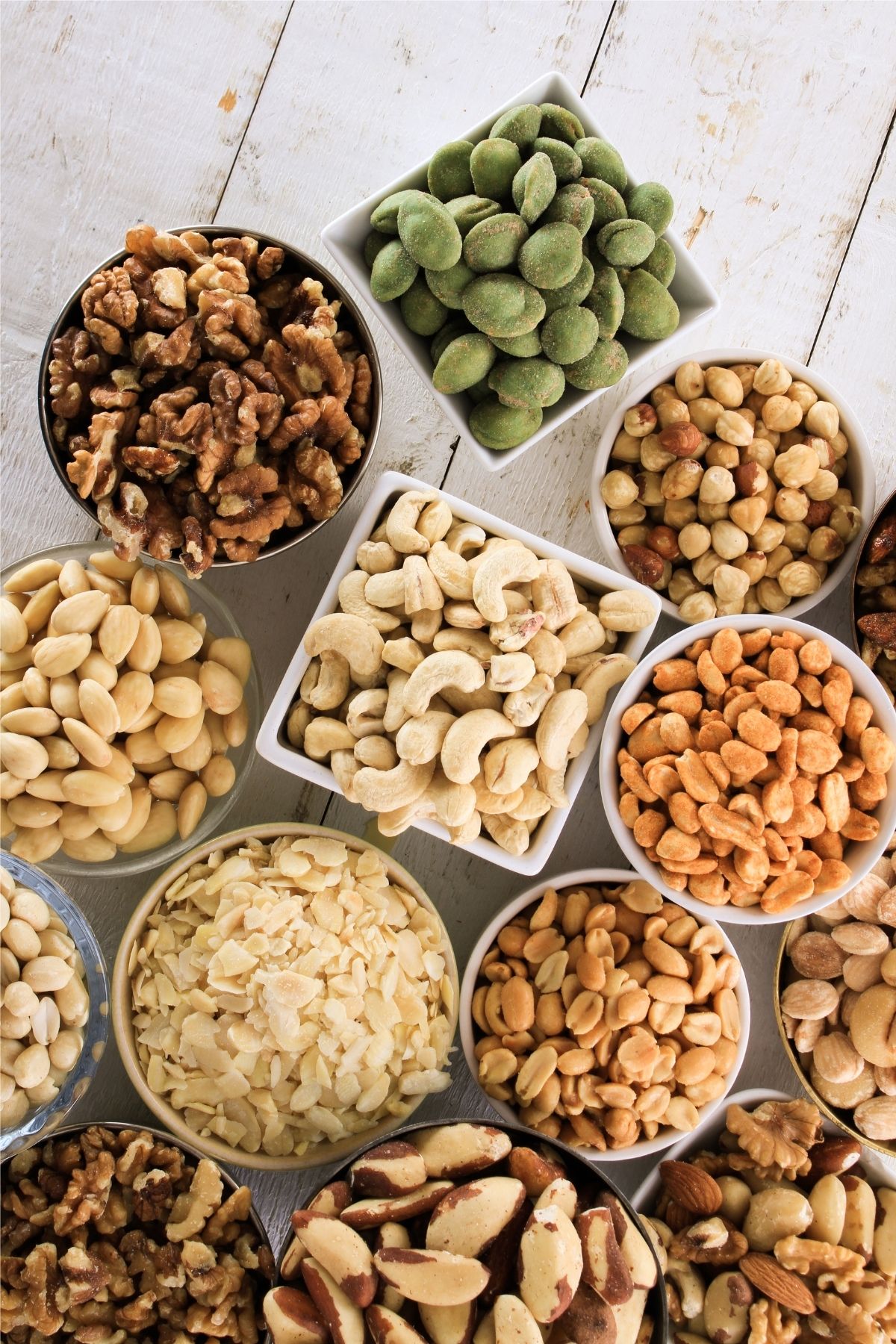 Bowls of various nuts