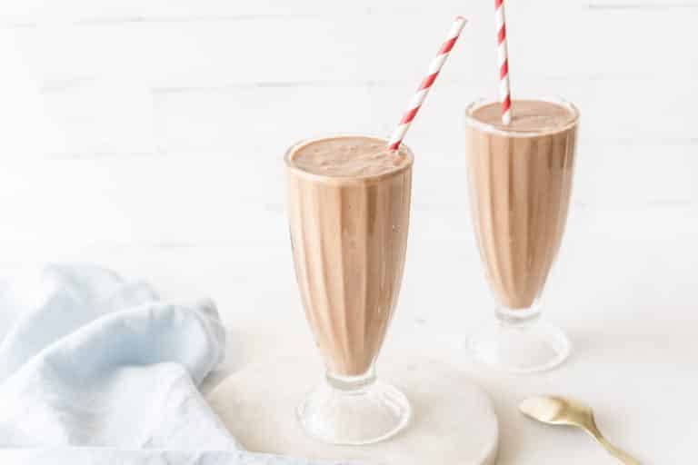 Two chocolate smoothies