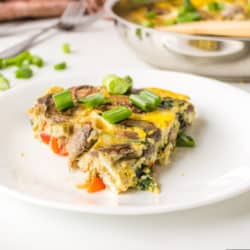 A slice of vegetable frittata