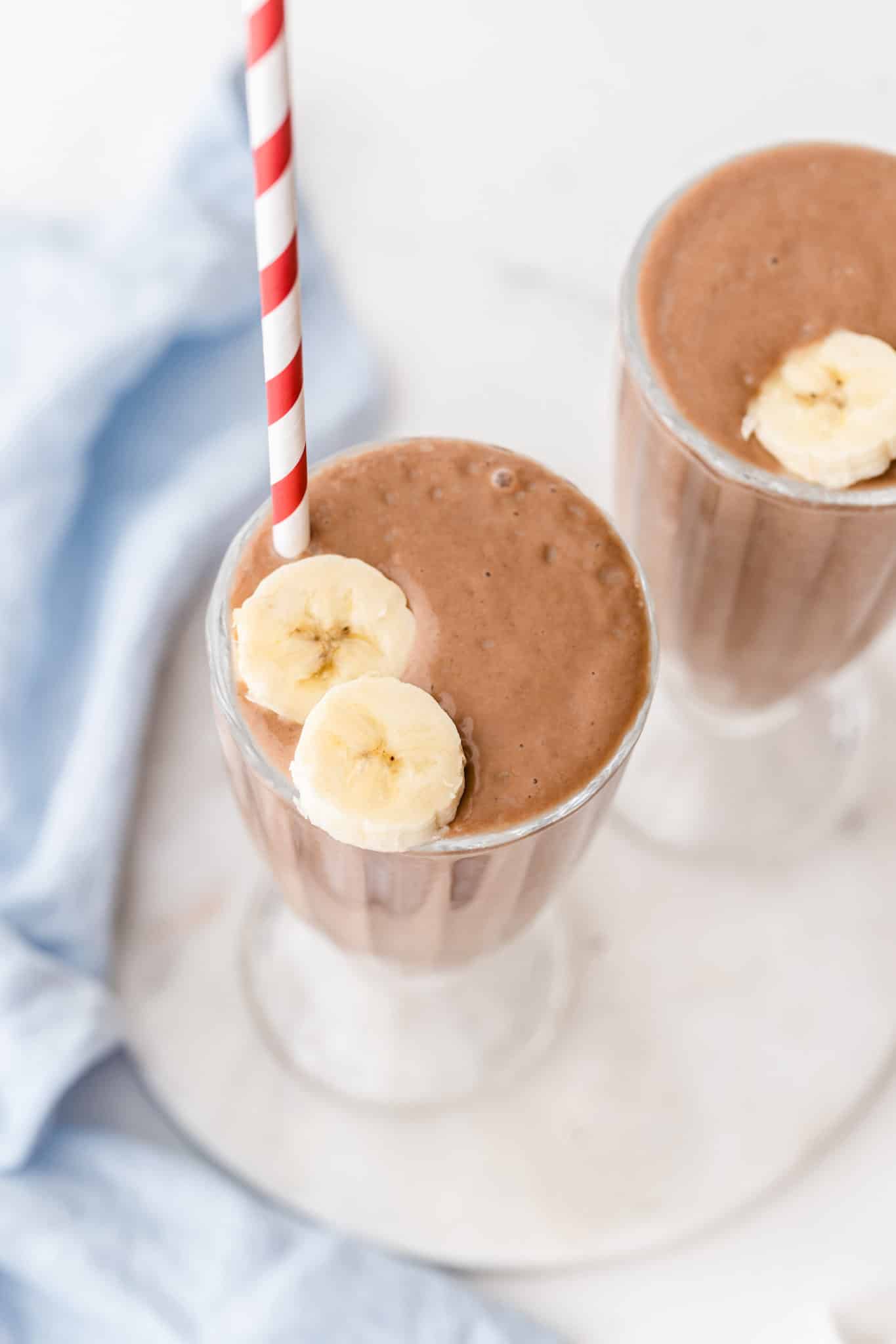 Close up of a chocolate smoothie