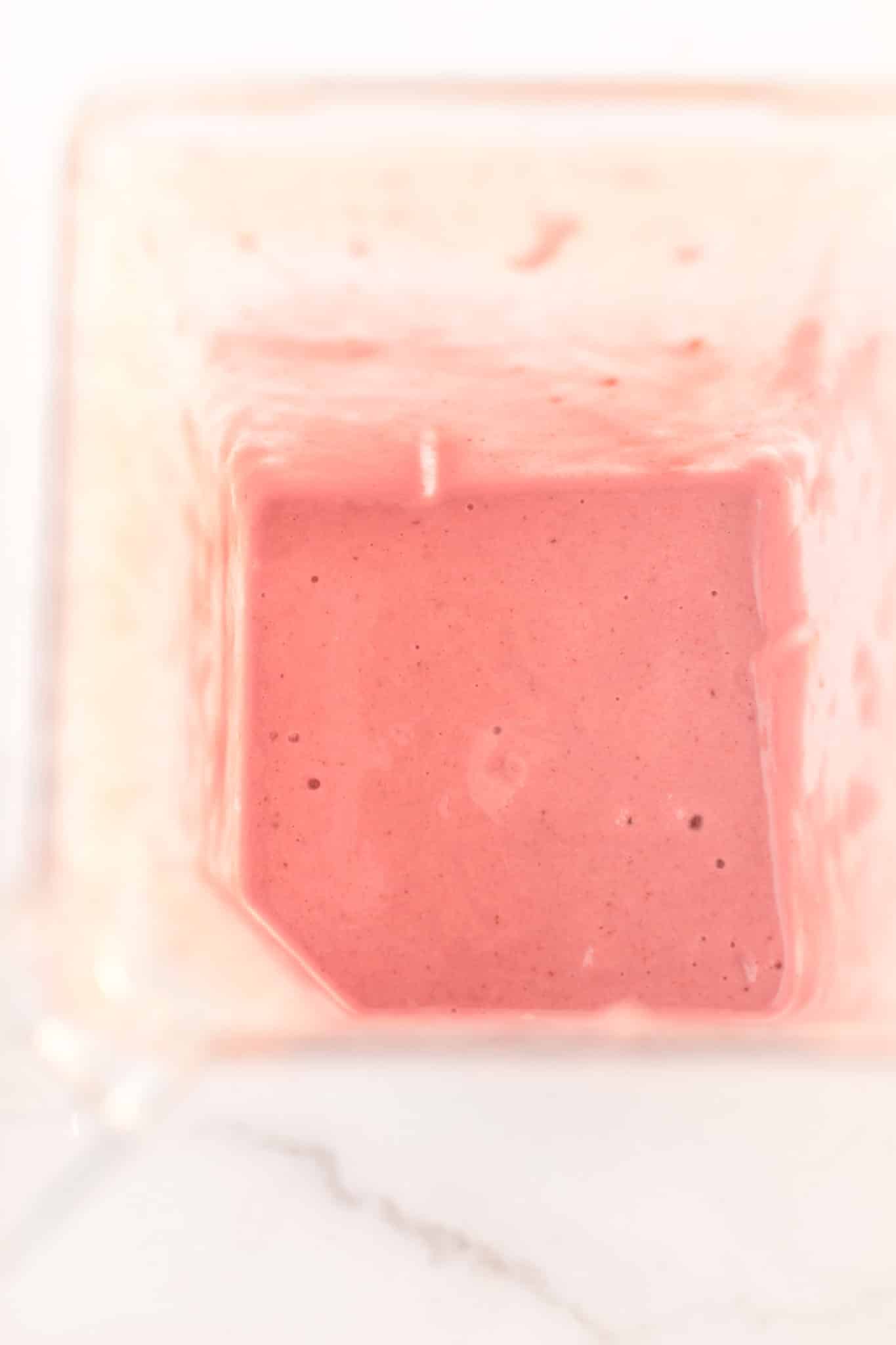 strawberry milkshake in blender