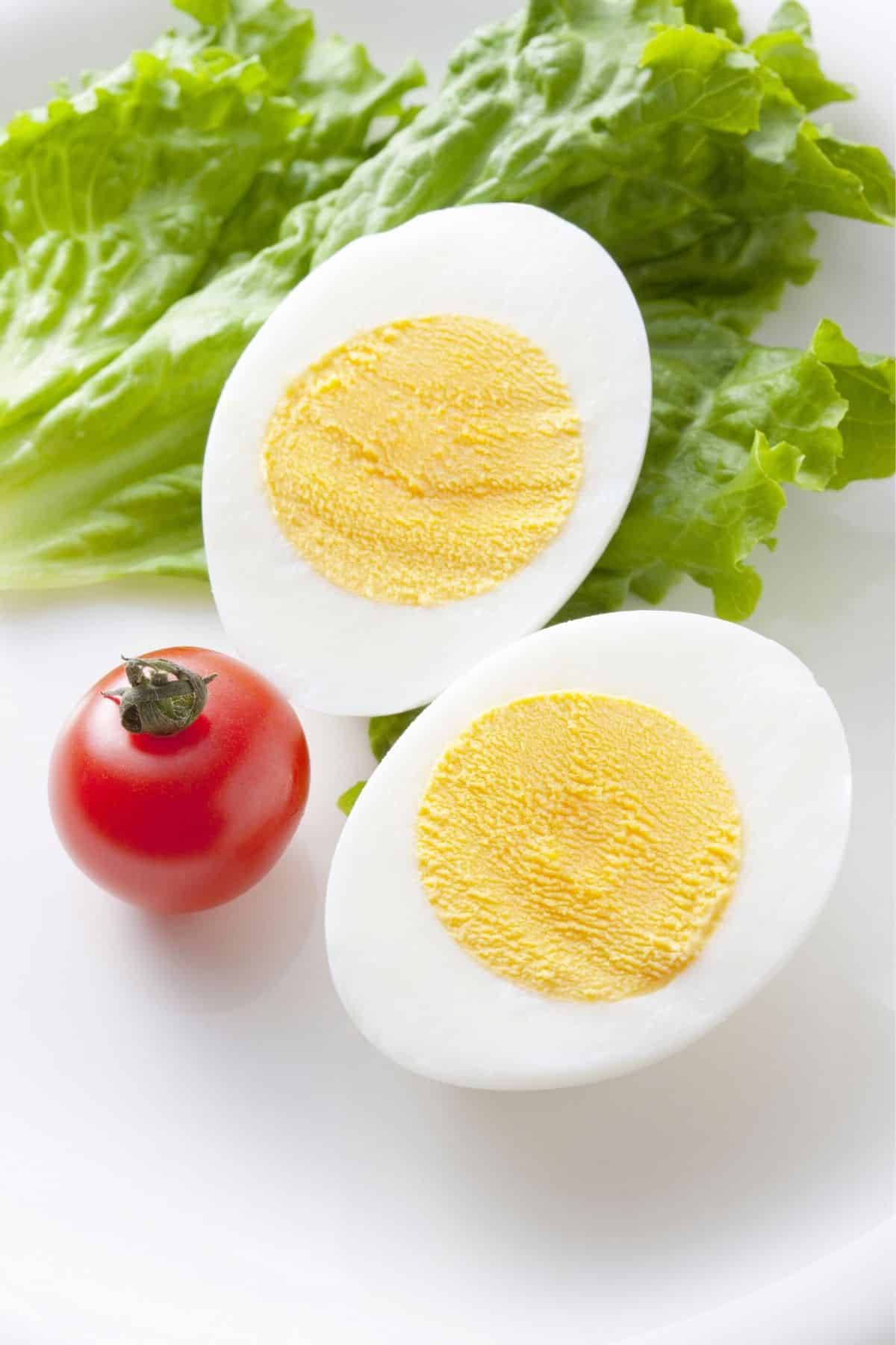 hard boiled egg cut in half