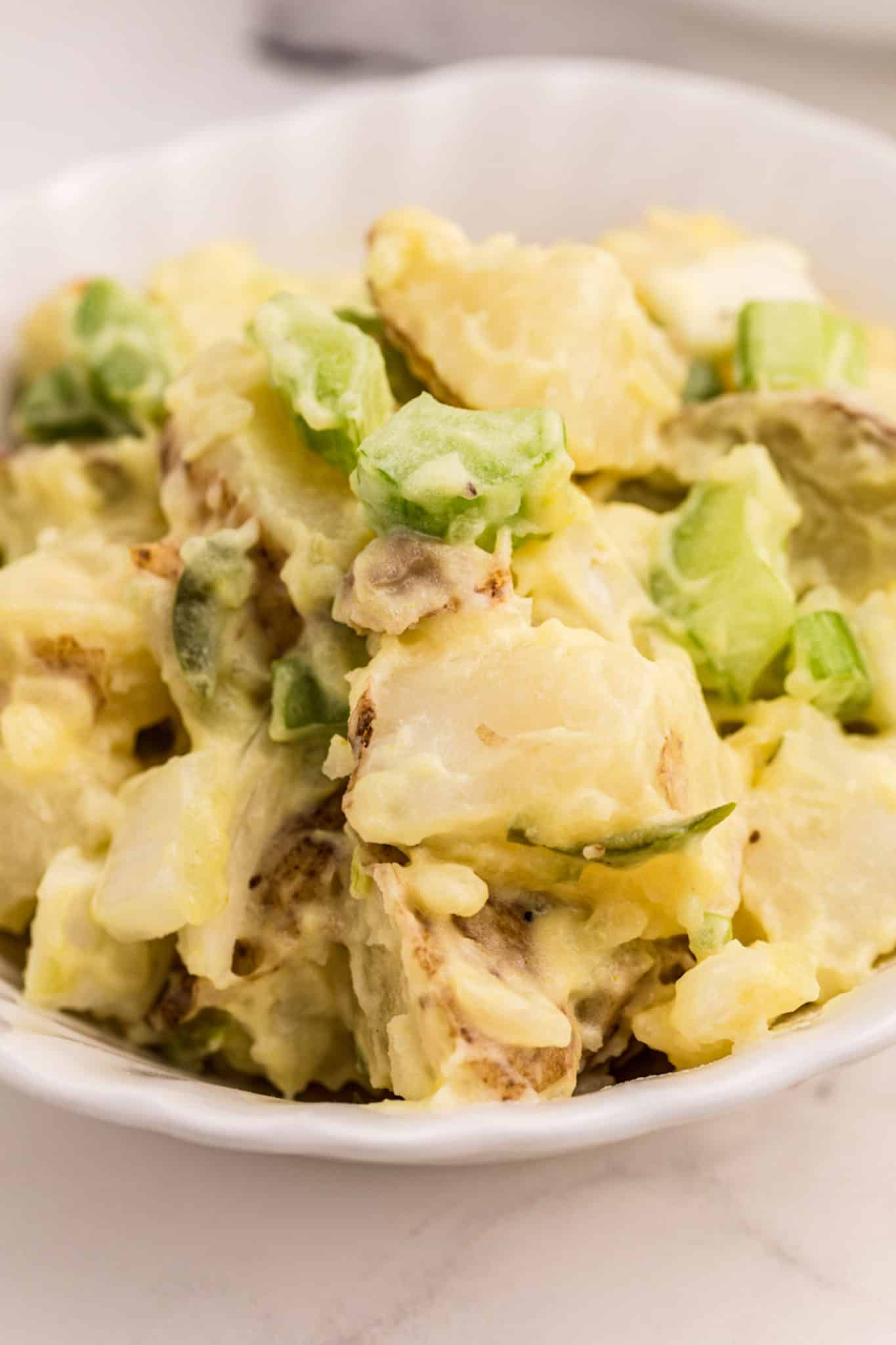 bowl of instant pot potato salad