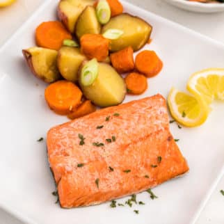salmon with potatoes and carrots
