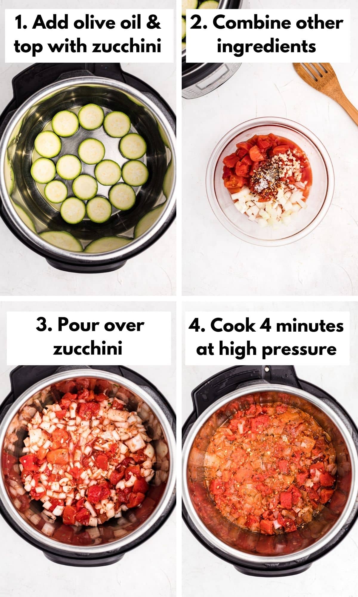 How to cook zucchini and tomatoes in the instant pot