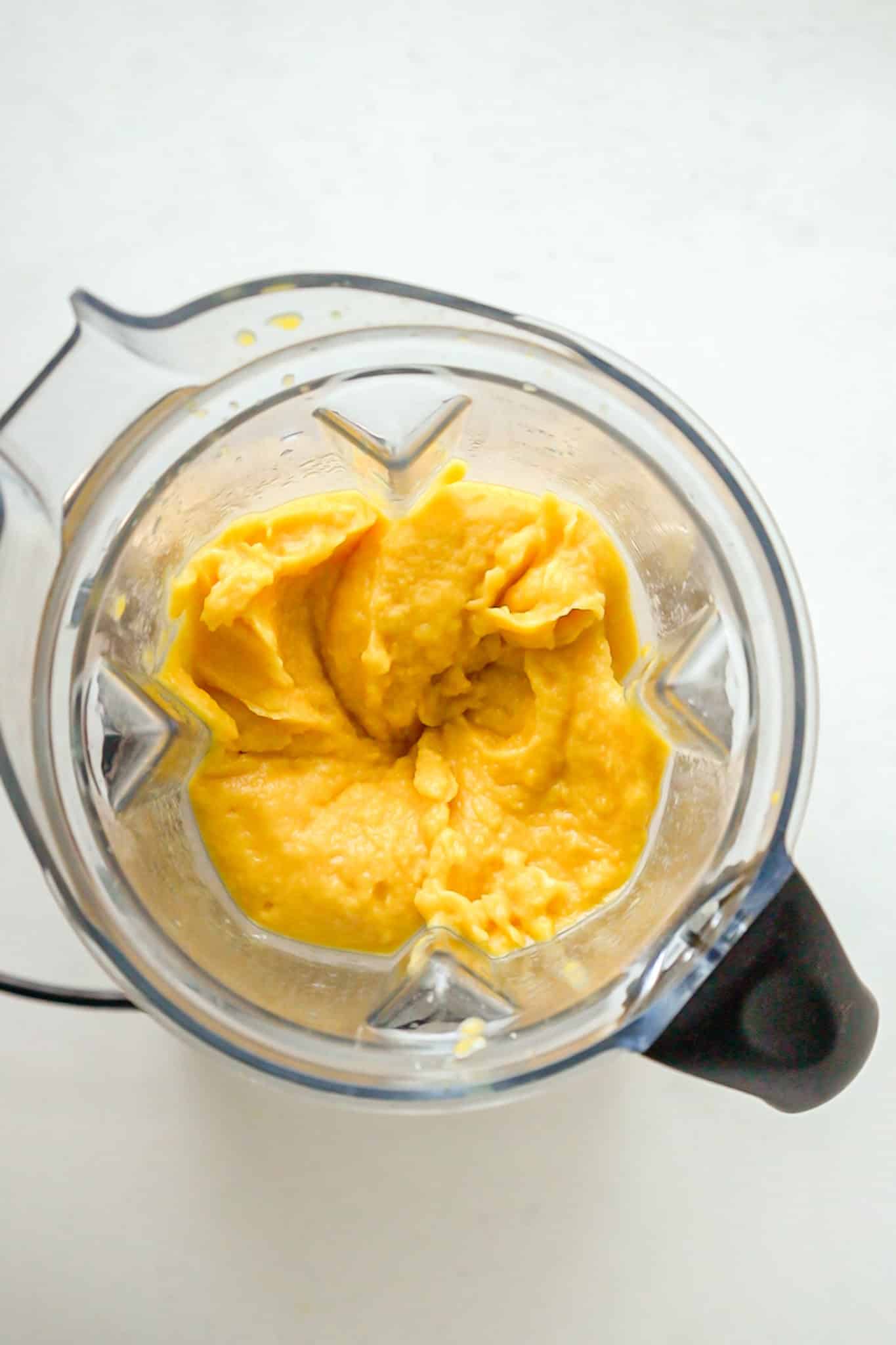 mango sorbet in a blender