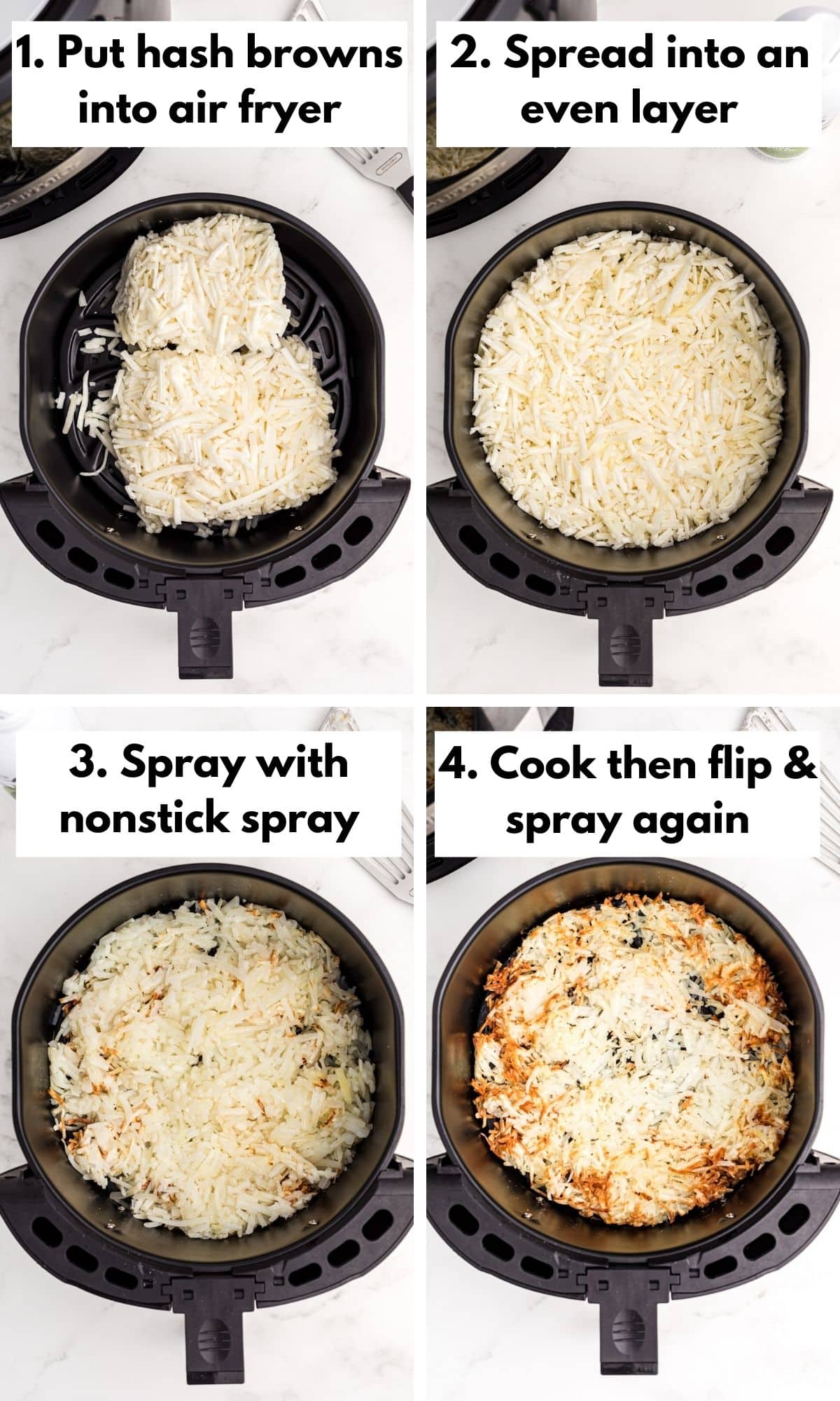 how to cook frozen hash browns in an air fryer
