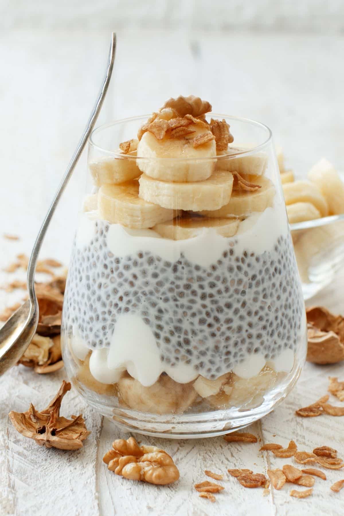 chia pudding with bananas.