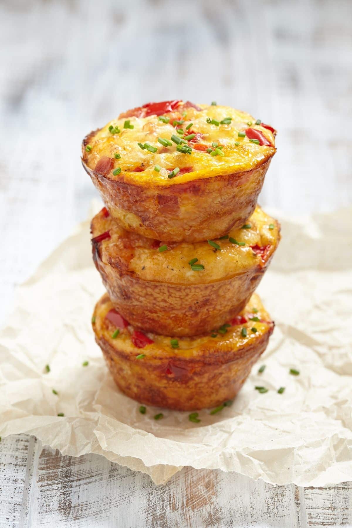 stack of egg muffins.