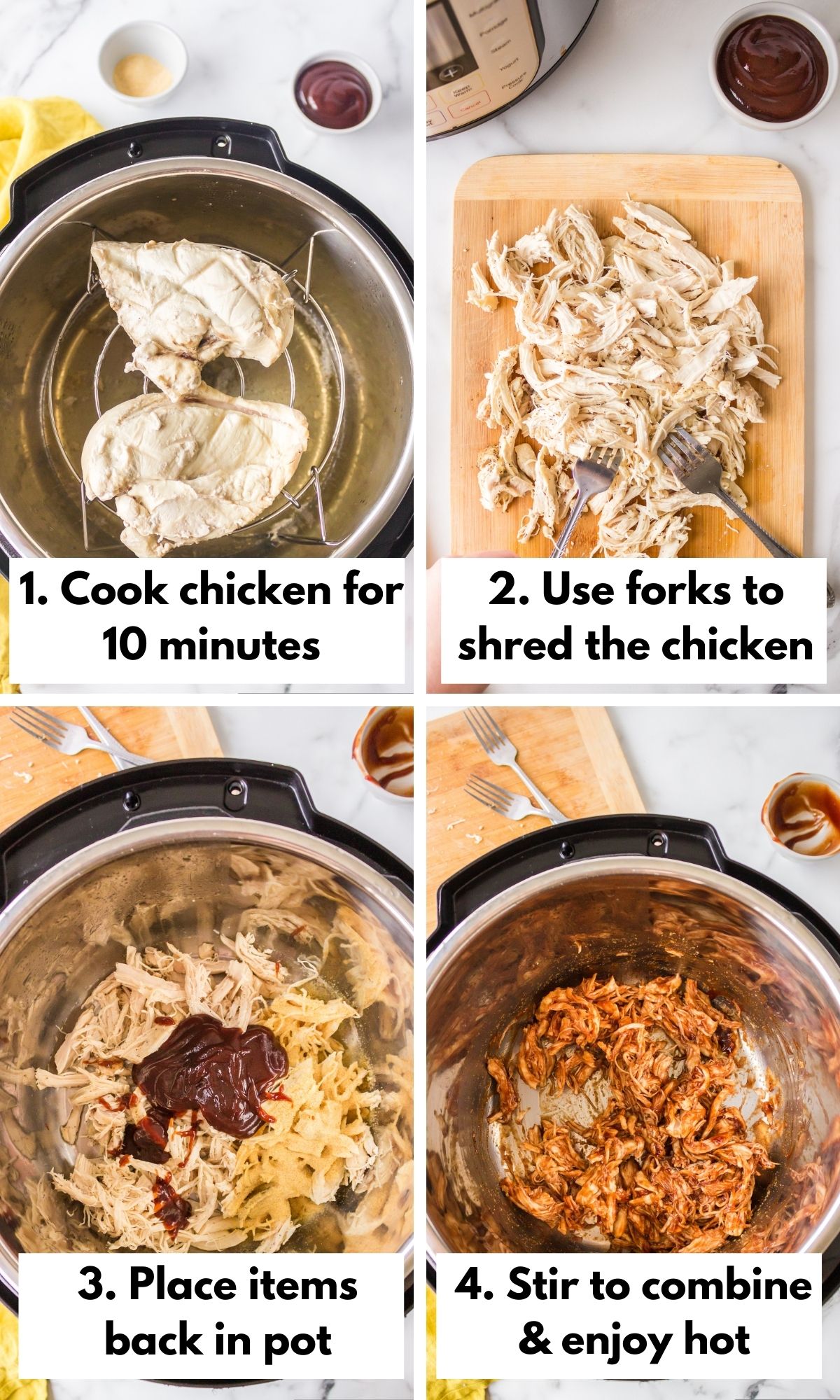 How to make bbq chicken in the instant pot.