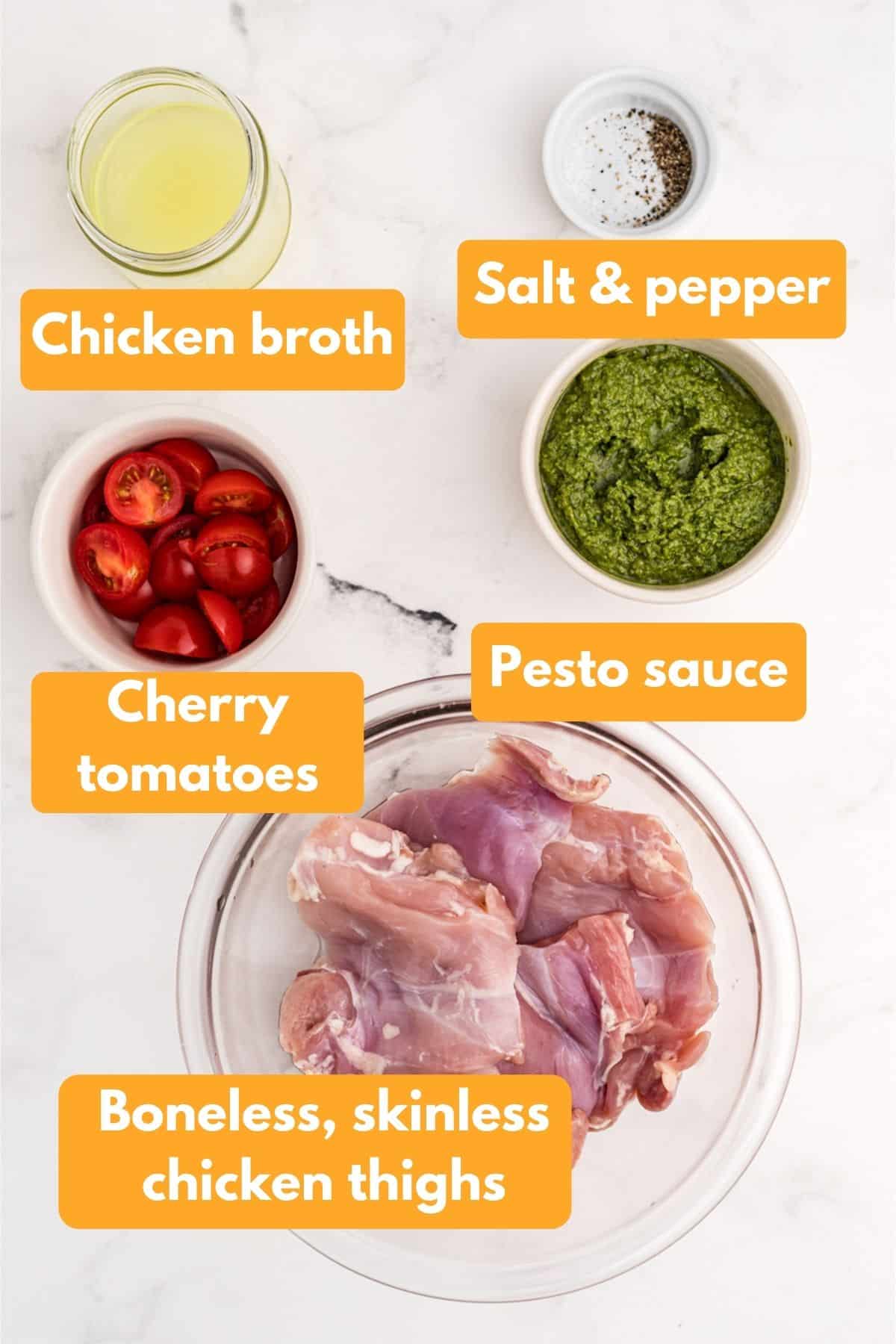 ingredients for pesto chicken