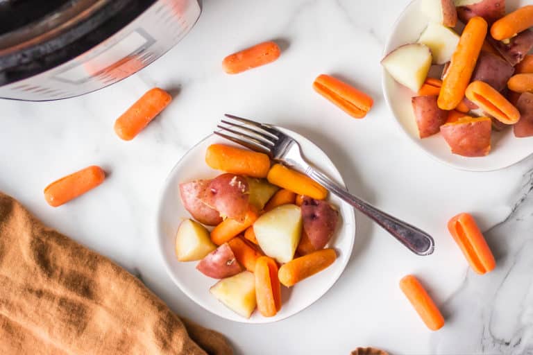photo of instant pot potatoes and carrots.