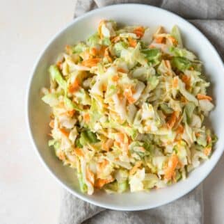 whole30 coleslaw in bowl.