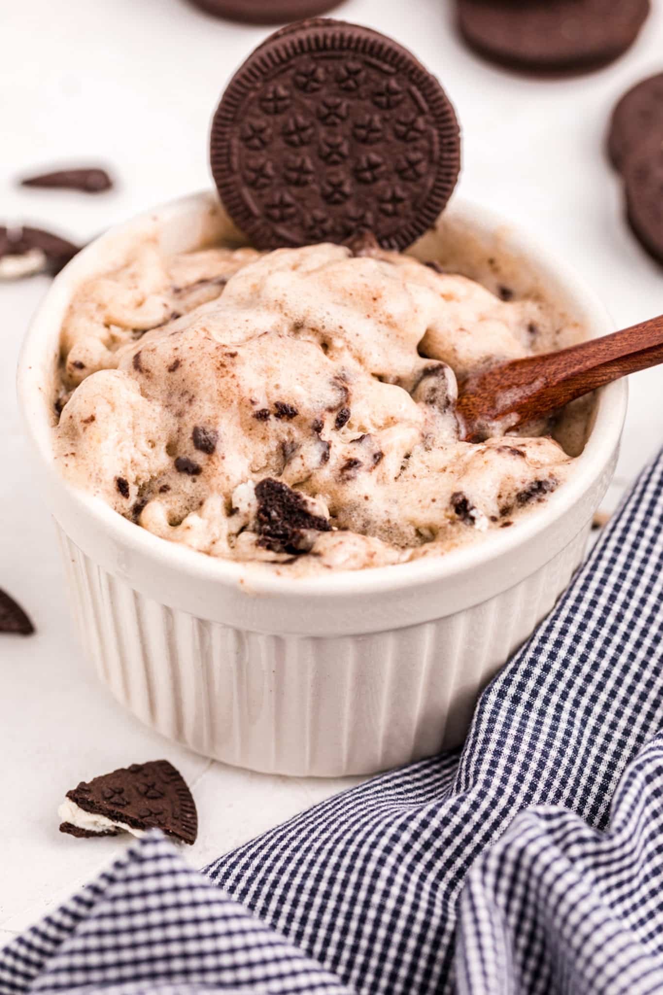 cookies and cream nice cream in a bowl