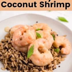 coconut shrimp over rice
