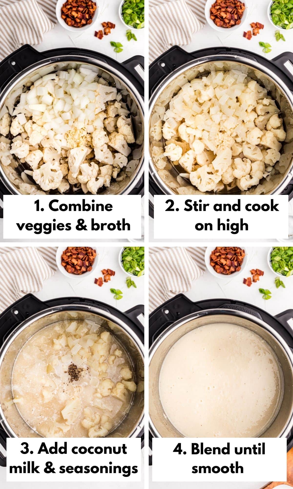 how to make cauliflower soup in the instant pot.