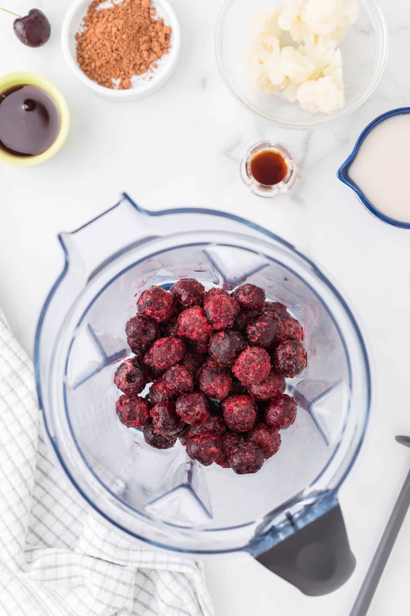 cherries in a blender