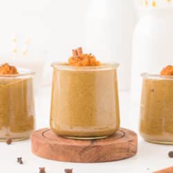 pumpkin spice chia pudding on a tabletop