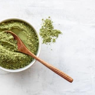 bowl with broccoli powder