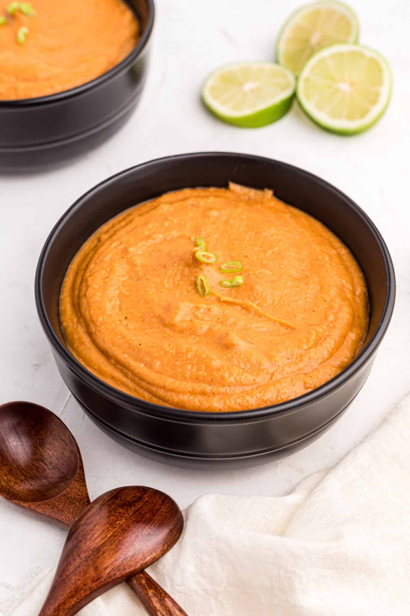 peanut butter soup with fresh lime