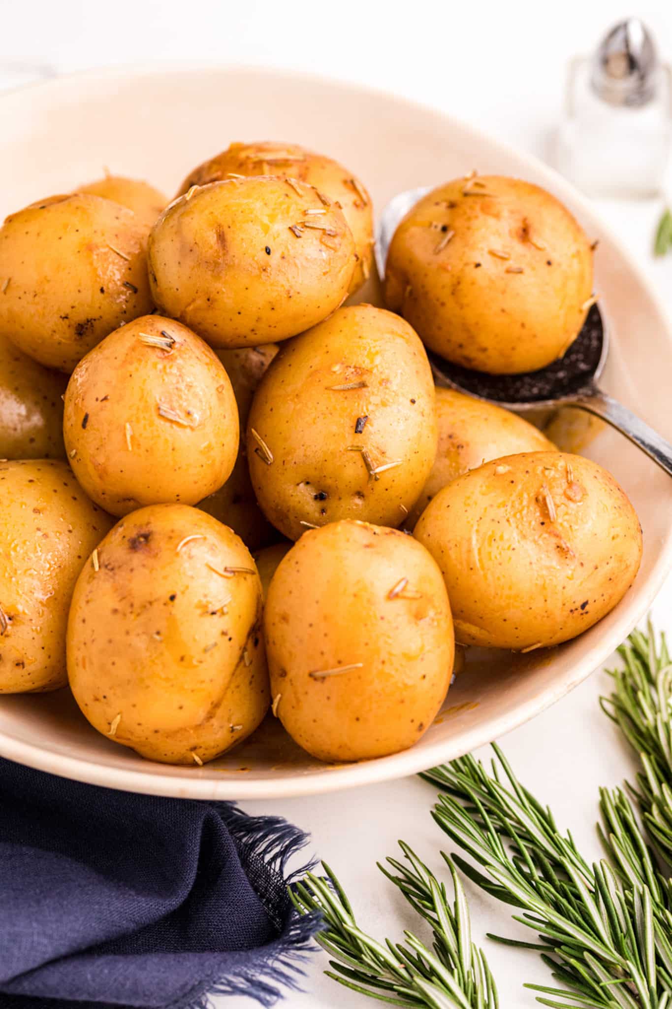 close up of cooked new potatoes