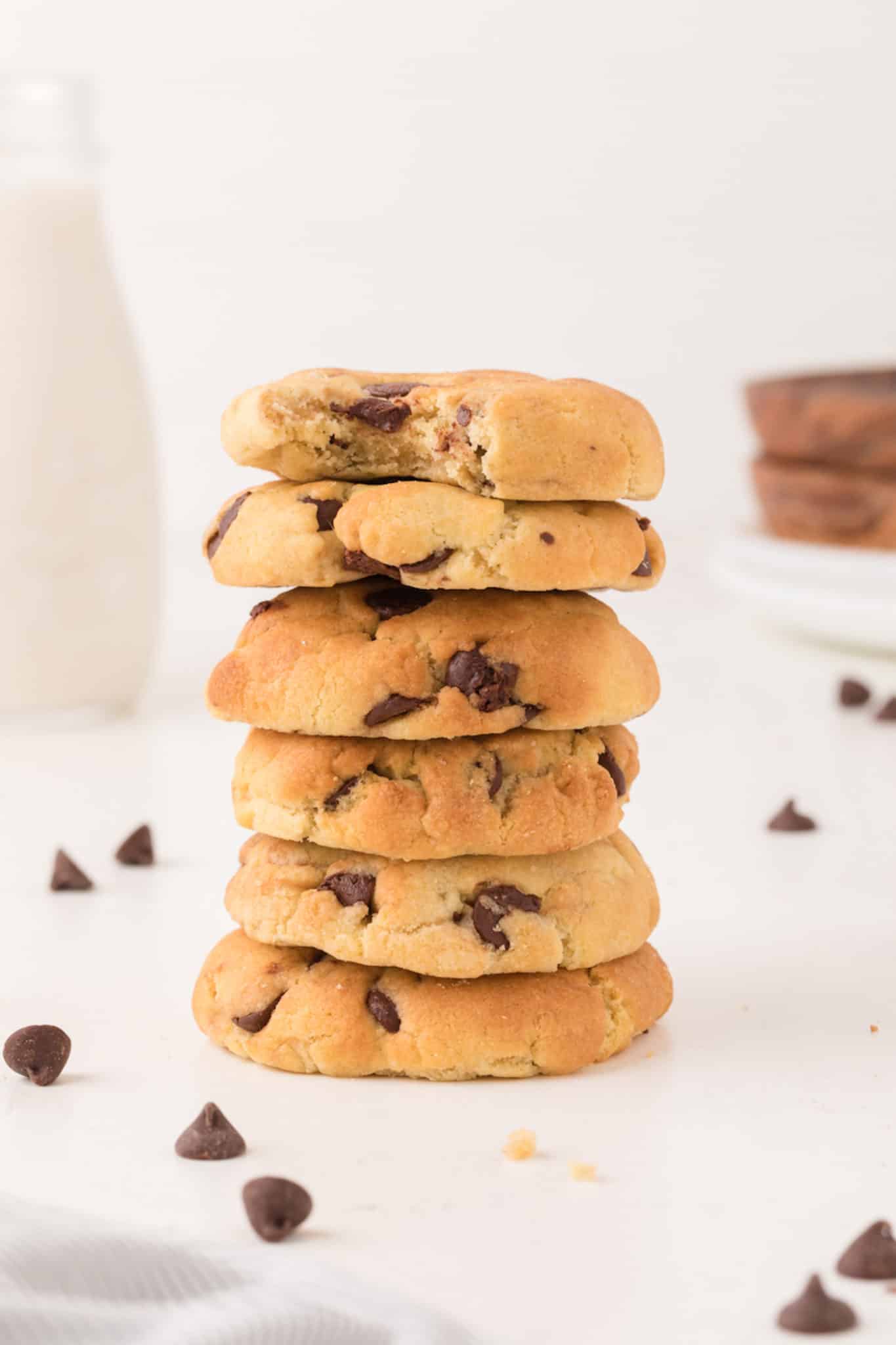 stack of chocolate chip cookies