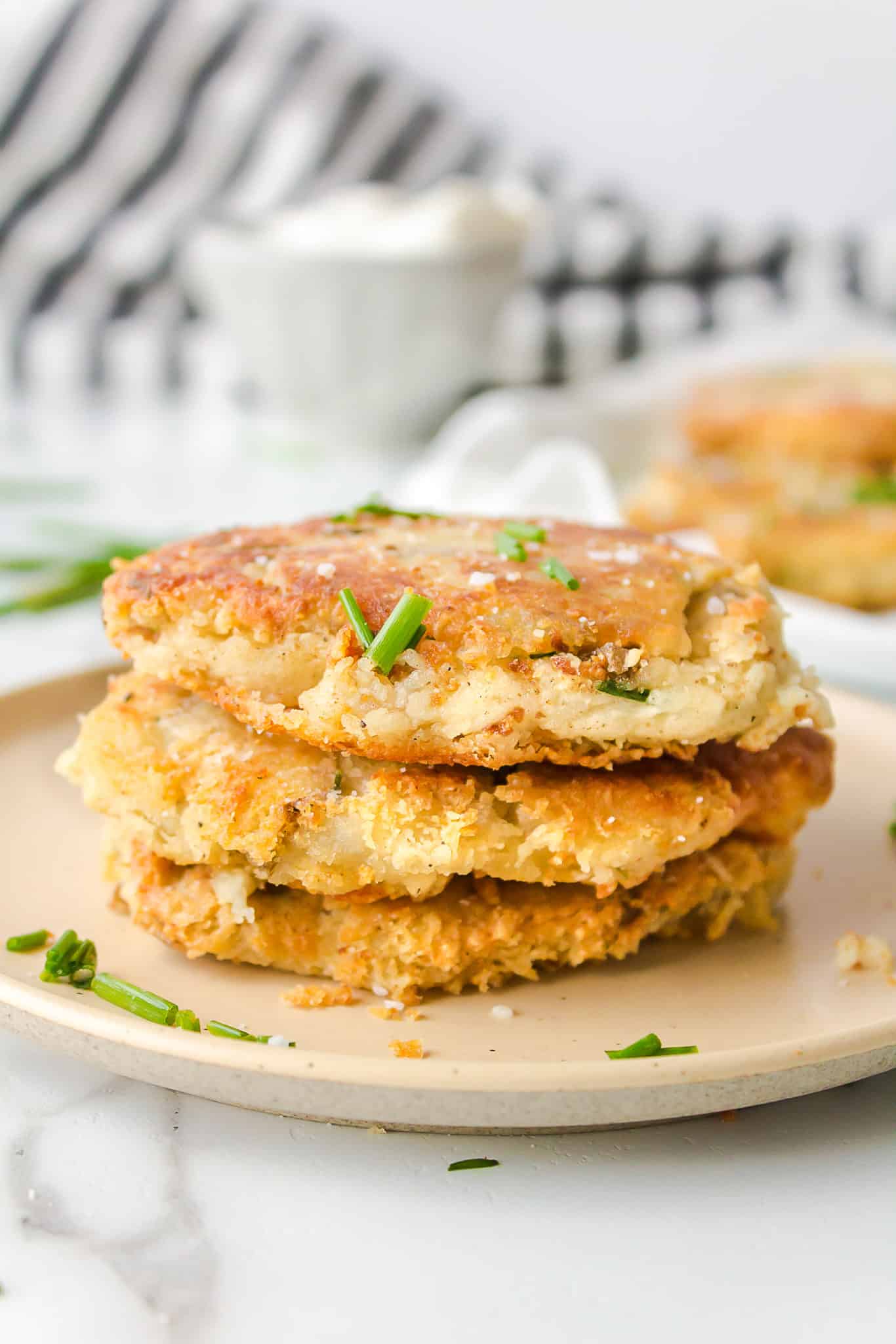 a stack of potato fritters.