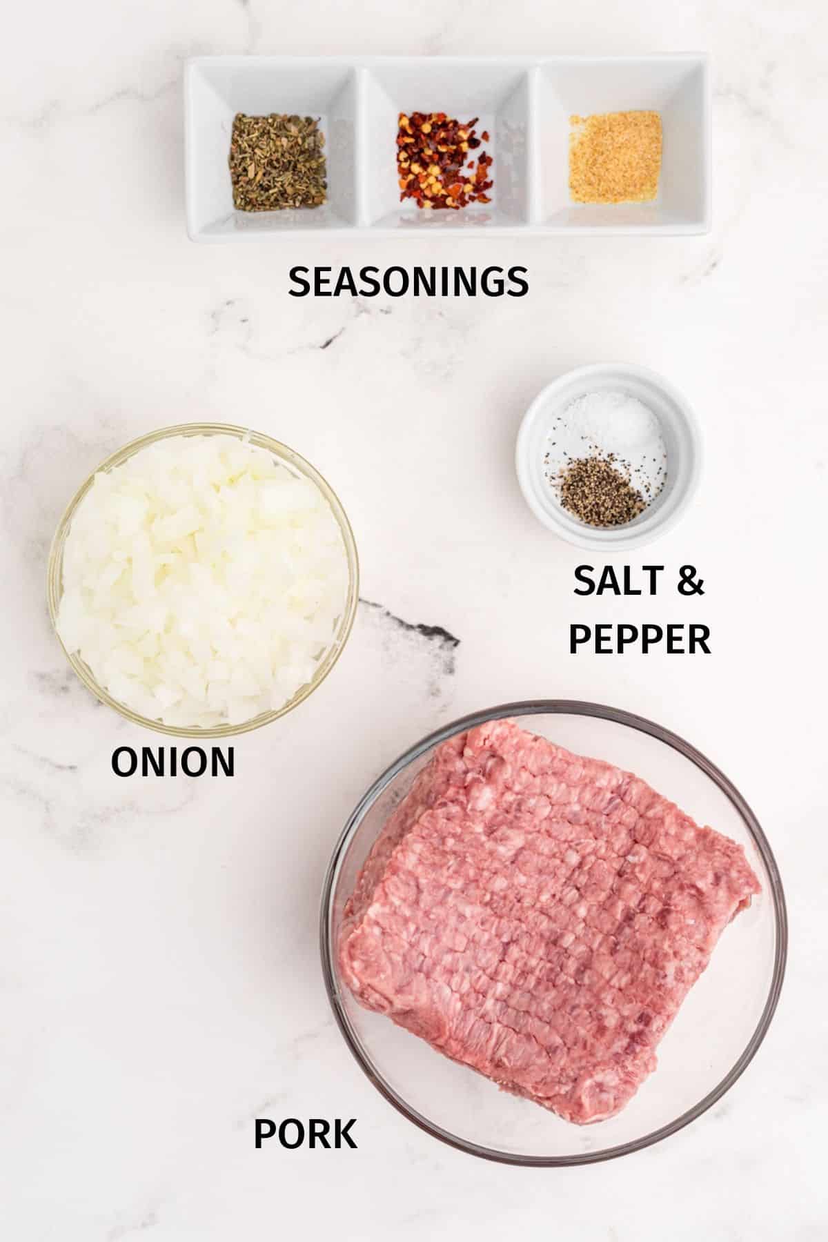 ingredients for baked pork meatballs