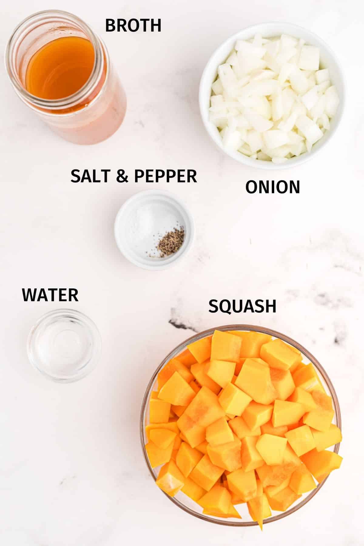 ingredients for butternut squash soup.