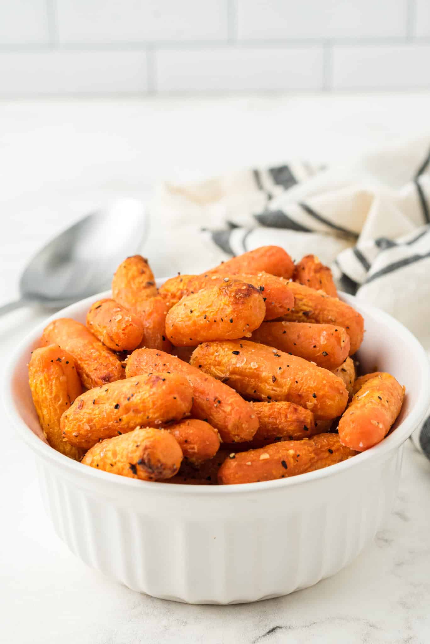 bowl of air fried baby carrots