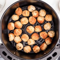 air fryer meatballs in the basket