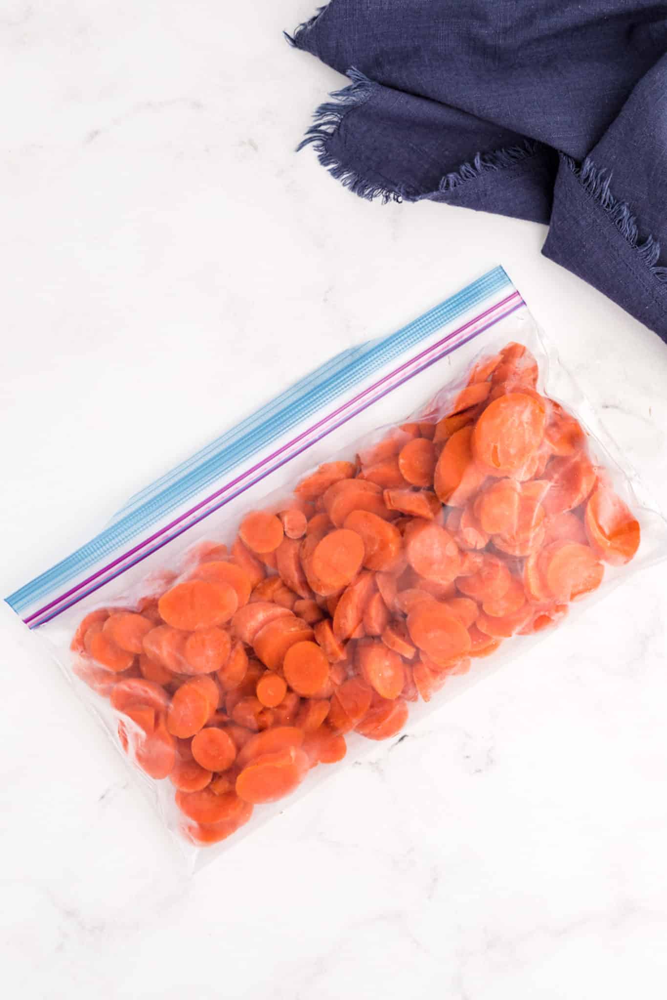 a bag of frozen carrots