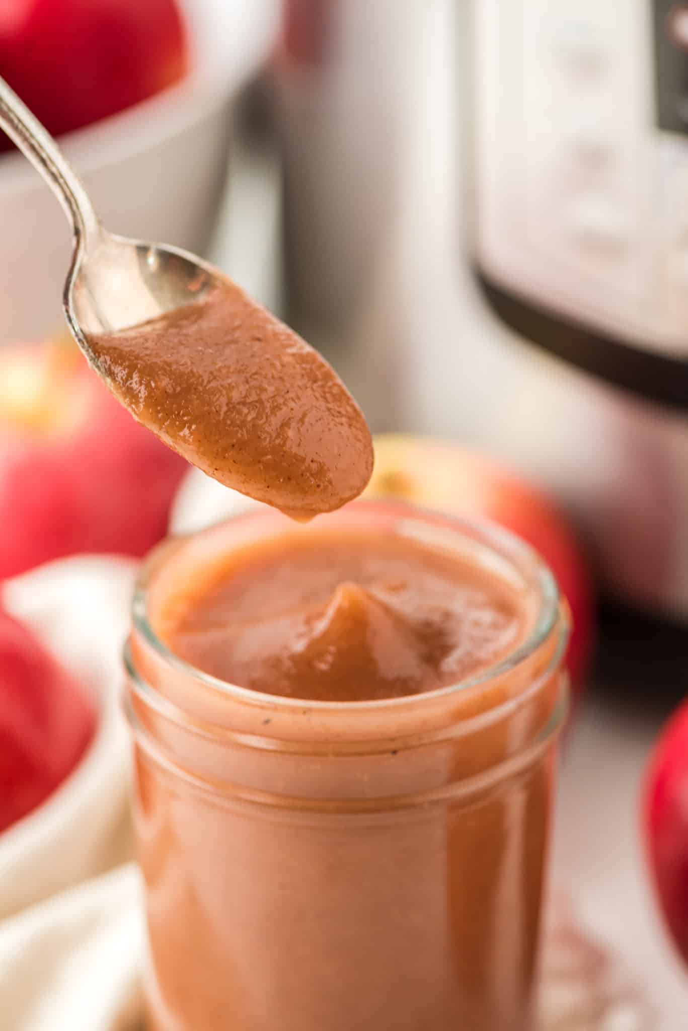 a spoonful of instant pot apple butter.