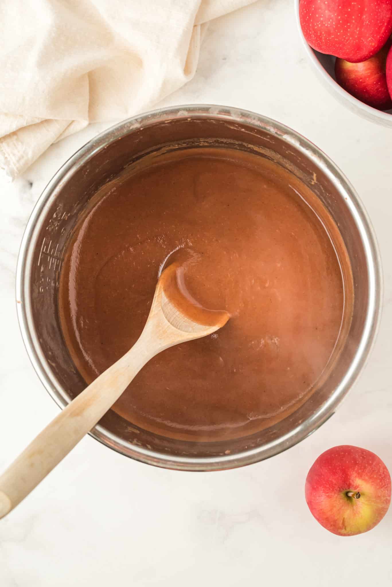 simmered apple butter in instant pot.