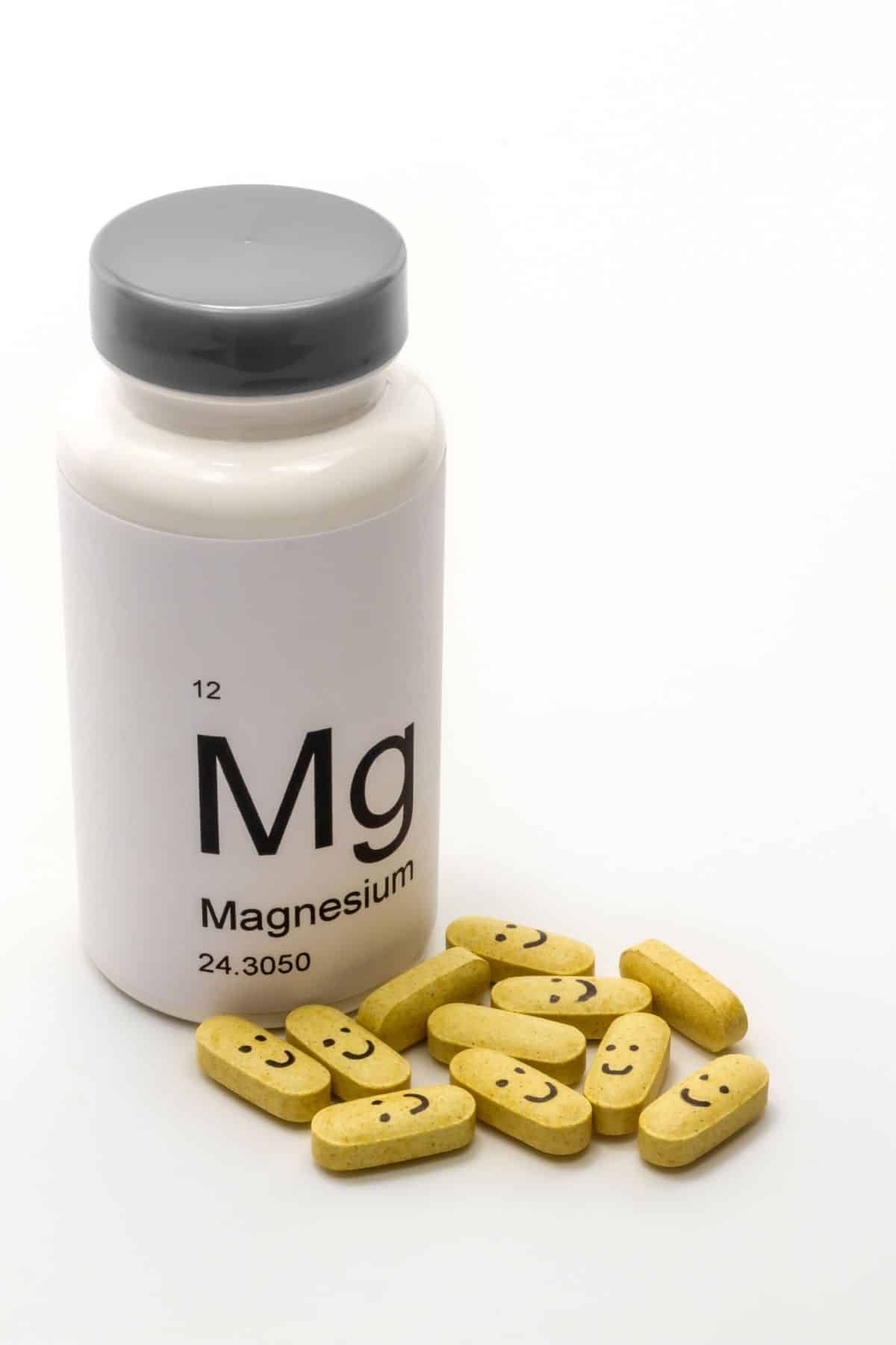 bottle of magnesium pills.