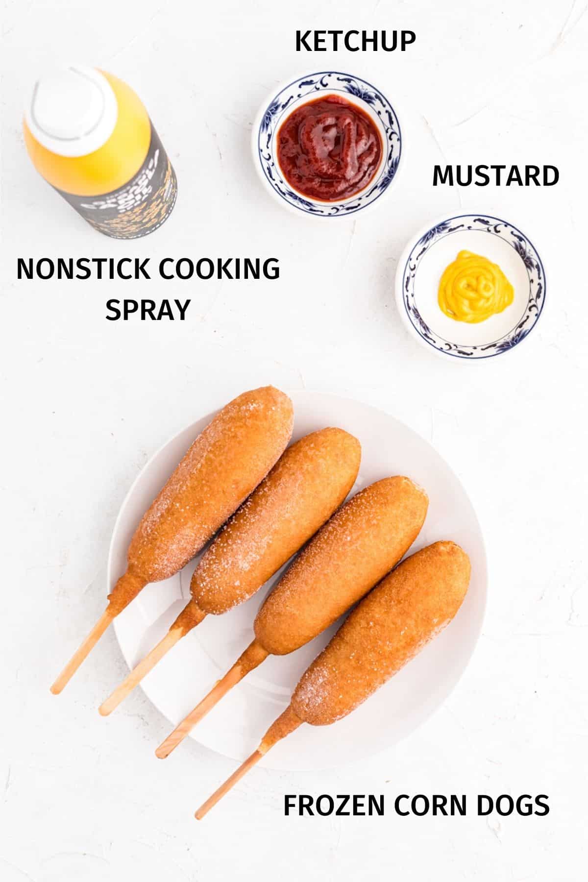 ingredients for air fryer corn dogs.