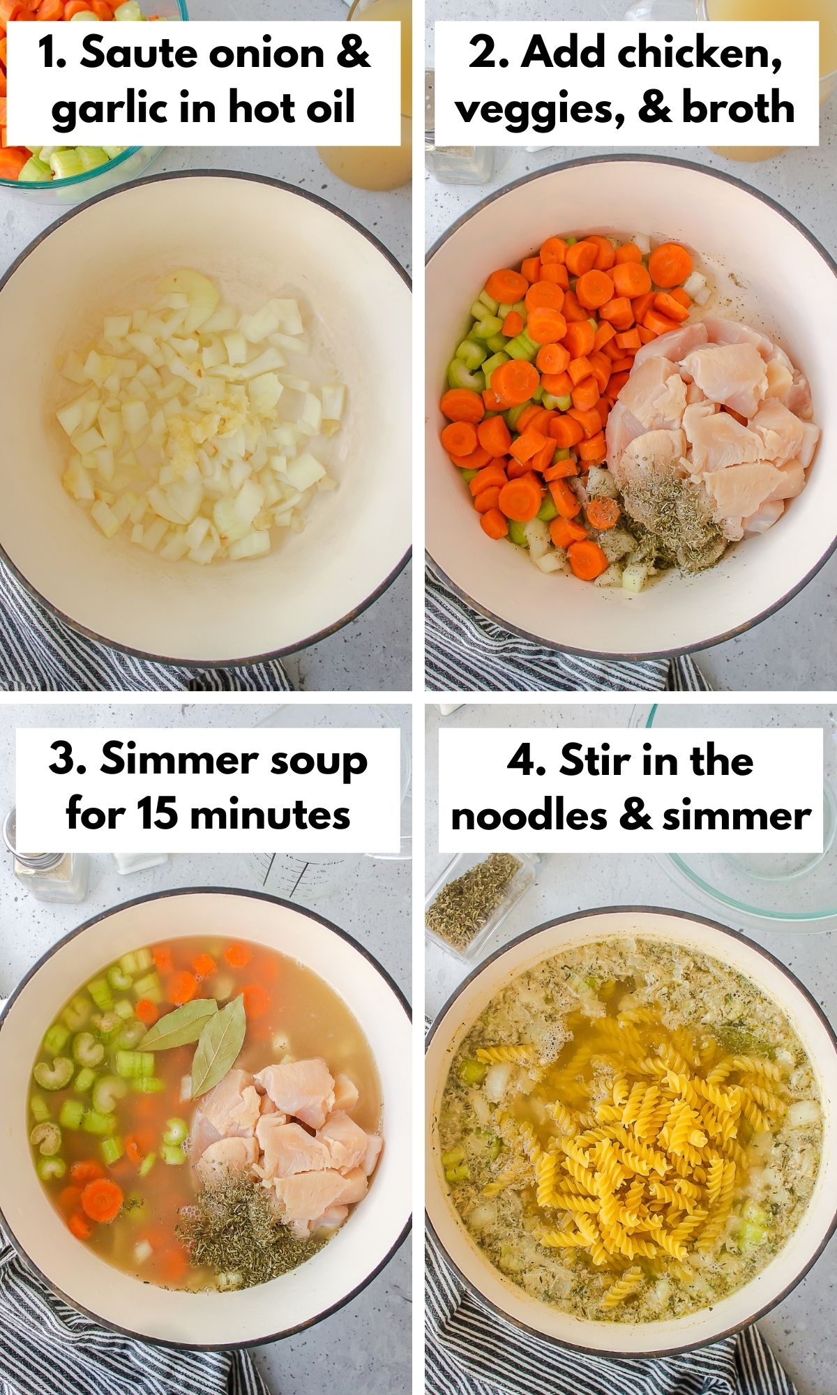 Panera bread chicken noodle soup - easy copycat panera soup recipe