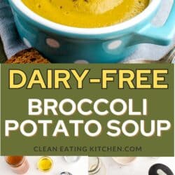 dairy free broccoli potato soup pin.