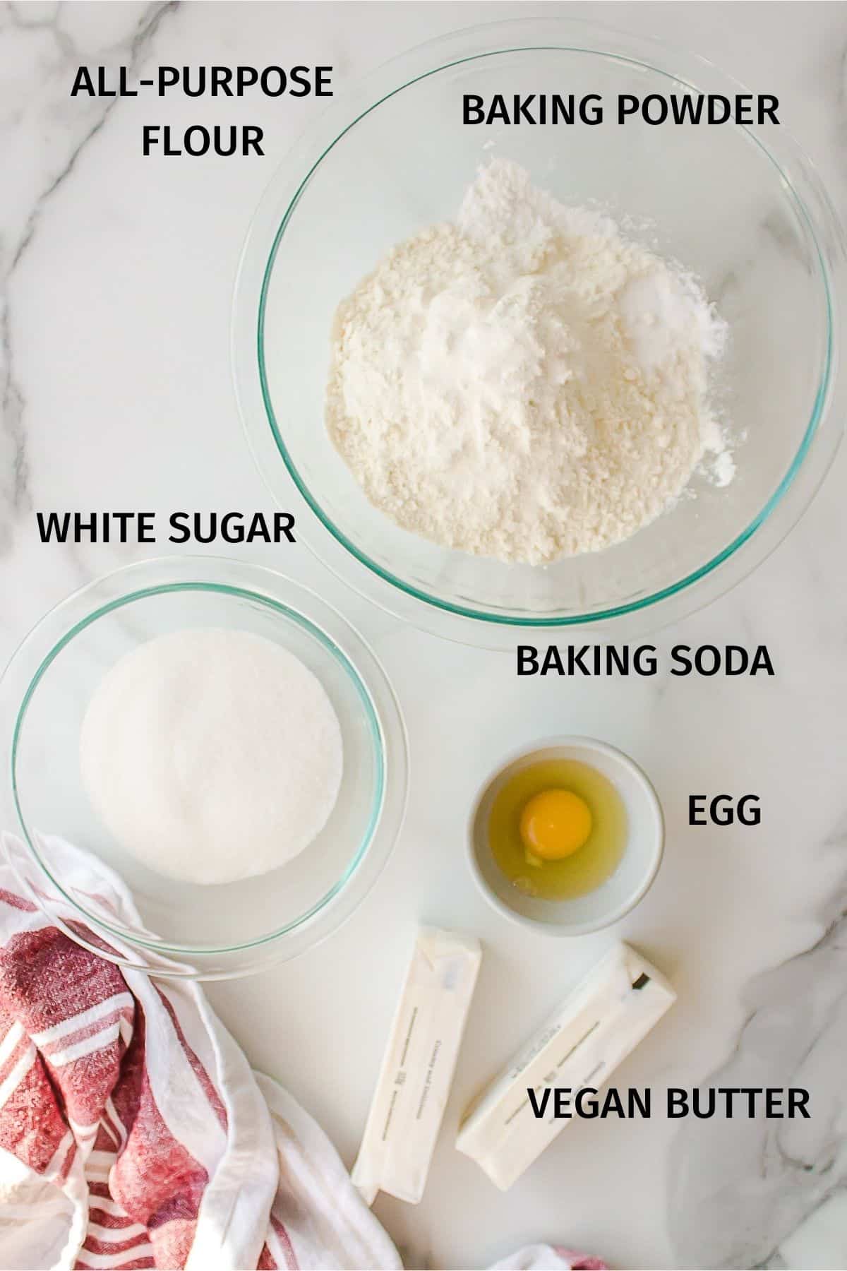 ingredients for vegan sugar cookies
