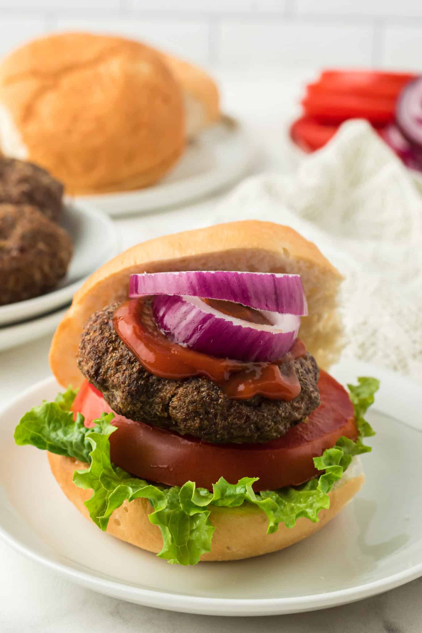 hamburgers served with buns.