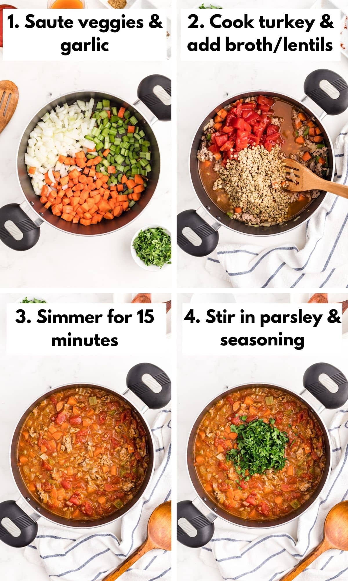 how to make lentil soup with ground turkey