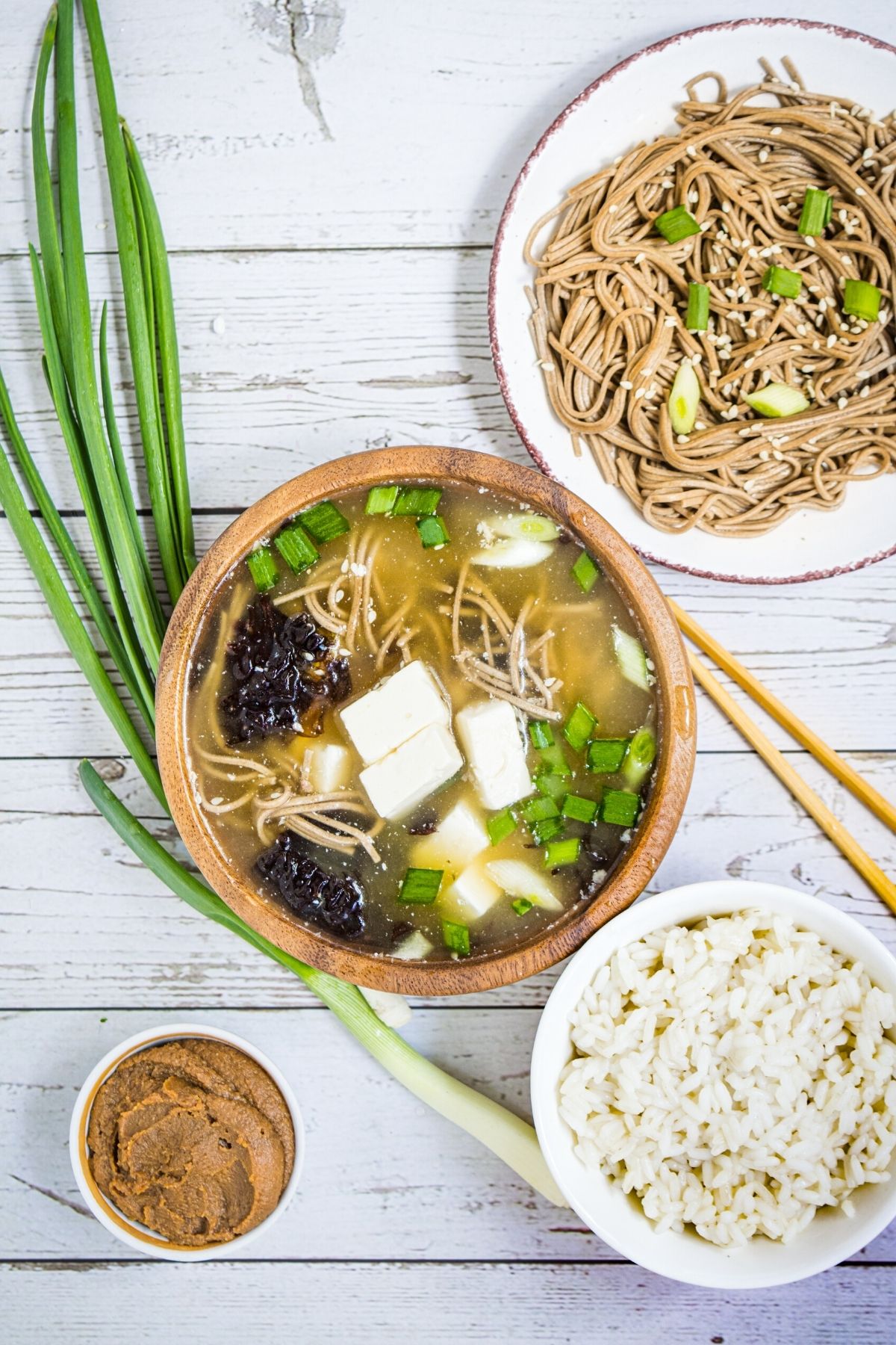 miso dishes on table.